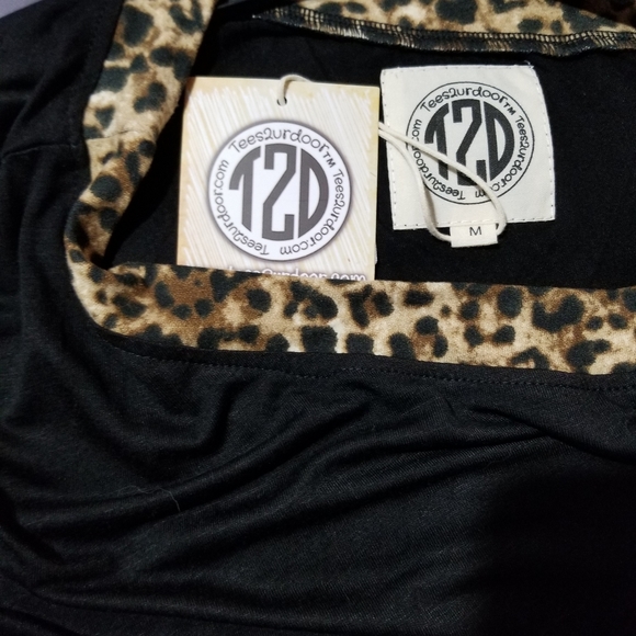 Tees 2 Ur Door Black and Leopard Long Sleeve Top - Picture 5 of 7